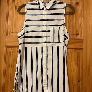 New Look Navy and White Striped Shirt